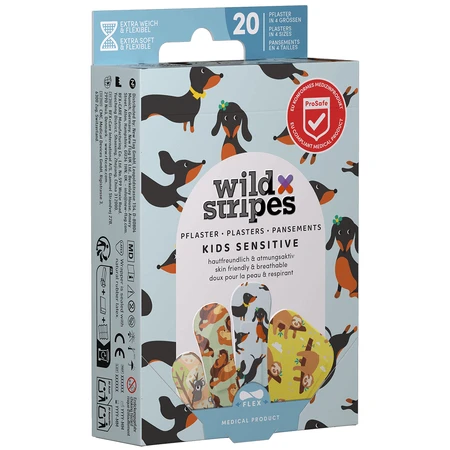 Wild Stripes Kids Sensitive, пластирі для дітей з тваринами, 20 шт.: ціни та характеристики
