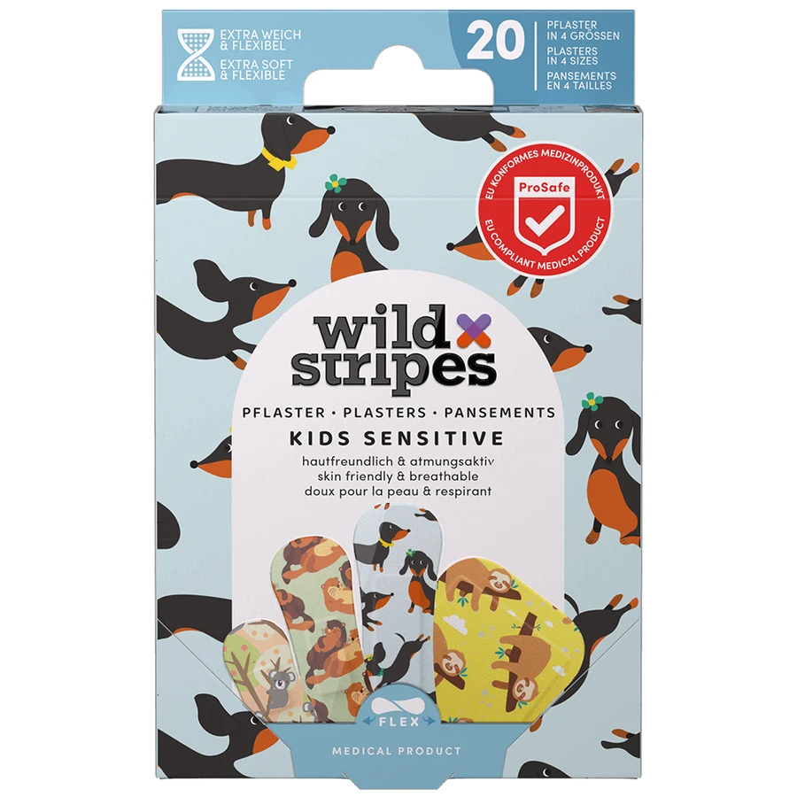 Wild Stripes Kids Sensitive, пластирі для дітей з тваринами, 20 шт.: ціни та характеристики