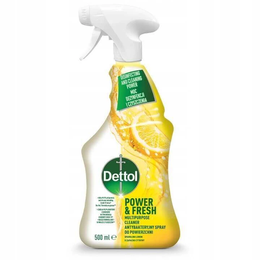 Dettol Power amp; Fresh Антибактериальный спрей для поверхностей Лимон, 500 мл: цены и характеристики