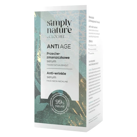 Clochee Simply Nature Anti Age, сироватка проти зморшок, 30 мл: ціни та характеристики