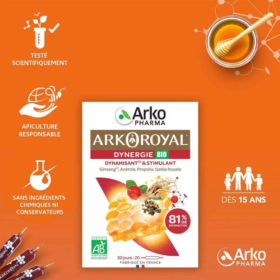 Arkopharma Arkoroyal Dynergie Bio Dynamisant & Stimulant 20 ампул: цены и характеристики