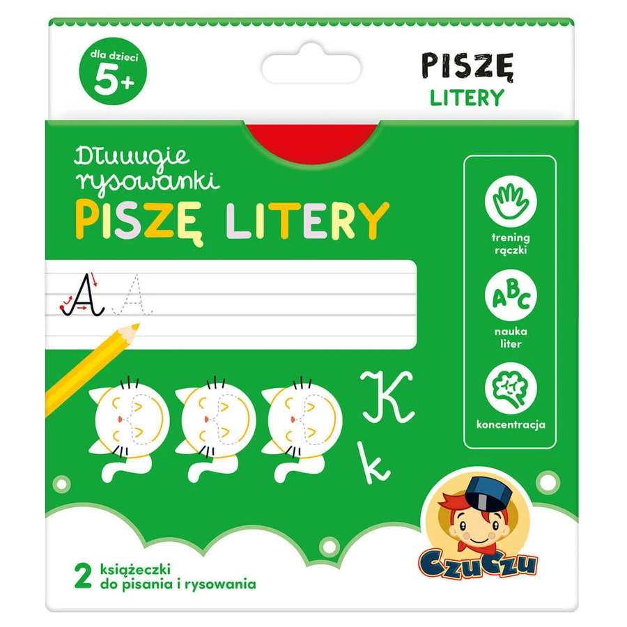 CzuCzu Dłuuugie rysowanki Piszę litery, 2 книги для детей, от 5 лет: цены и характеристики