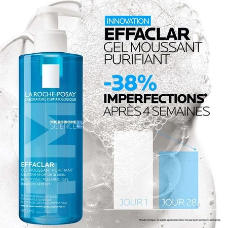 La Roche-Posay Еффаклар Еффаклар Пінний очищуючий гель для обличчя Жирна шкіра, схильна до акне 2х400мл: ціни та характеристики