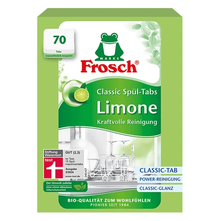 Набор Frosch, Таблетки для посудомоечных машин, Classic, лайм, 2 x 70 шт + жидкость для мытья посуды, миндаль, 500 мл бесплатно: цены и характеристики