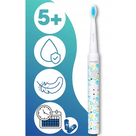 Meriden Smart Junior Blue, звукова зубна щітка для дітей, синя, від 5 років, 1 штука + змінні насадки, 4 штуки: ціни та характеристики