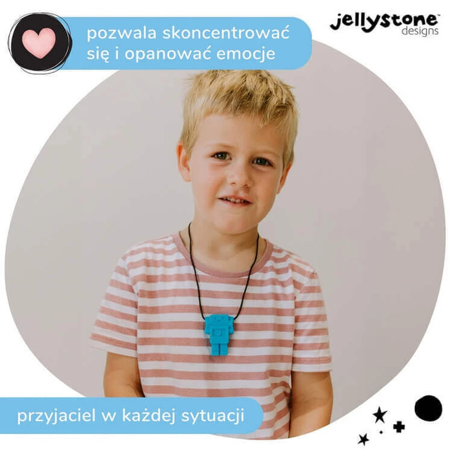 Jellystone Designs, антистрессовый кулон, робот, синий, от 3 лет, 1 штука: цены и характеристики