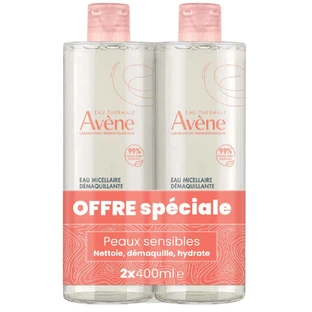 Міцелярна вода Avene Les Essentiels Makeup Removing Micellar Water для чутливої ​​шкіри 2 шт. х 400 мл