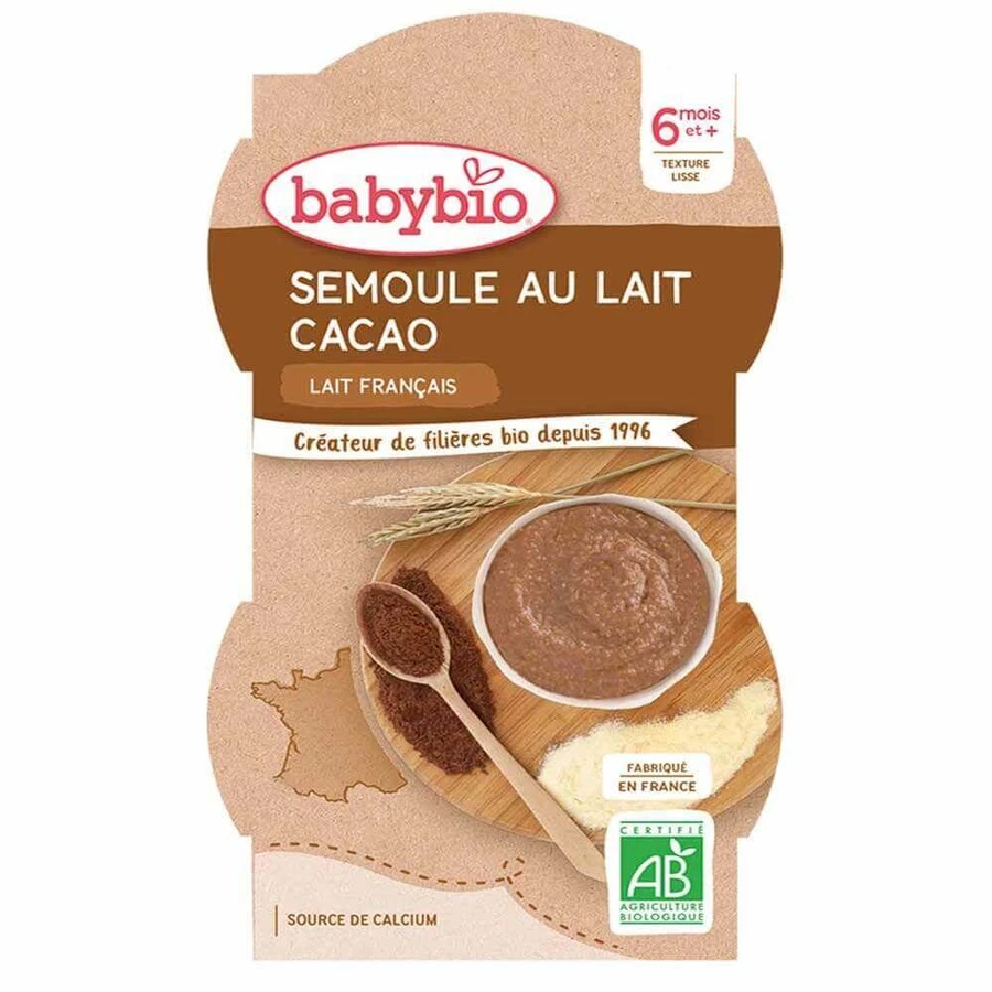 Babybio Каша манная с какао молочная от 6 месяцев и старше 225г: цены и характеристики