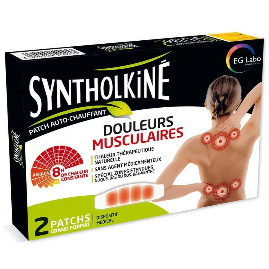 EG Labo SyntholKiné Syntholkine 8-часовые тепловые пластыри Боль в мышцах Большой размер 2шт: цены и характеристики