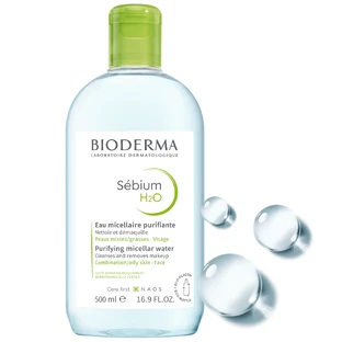 Bioderma Sebium H2O, мицеллярный лосьон для жирной, комбинированной и склонной к акне кожи, 500 мл