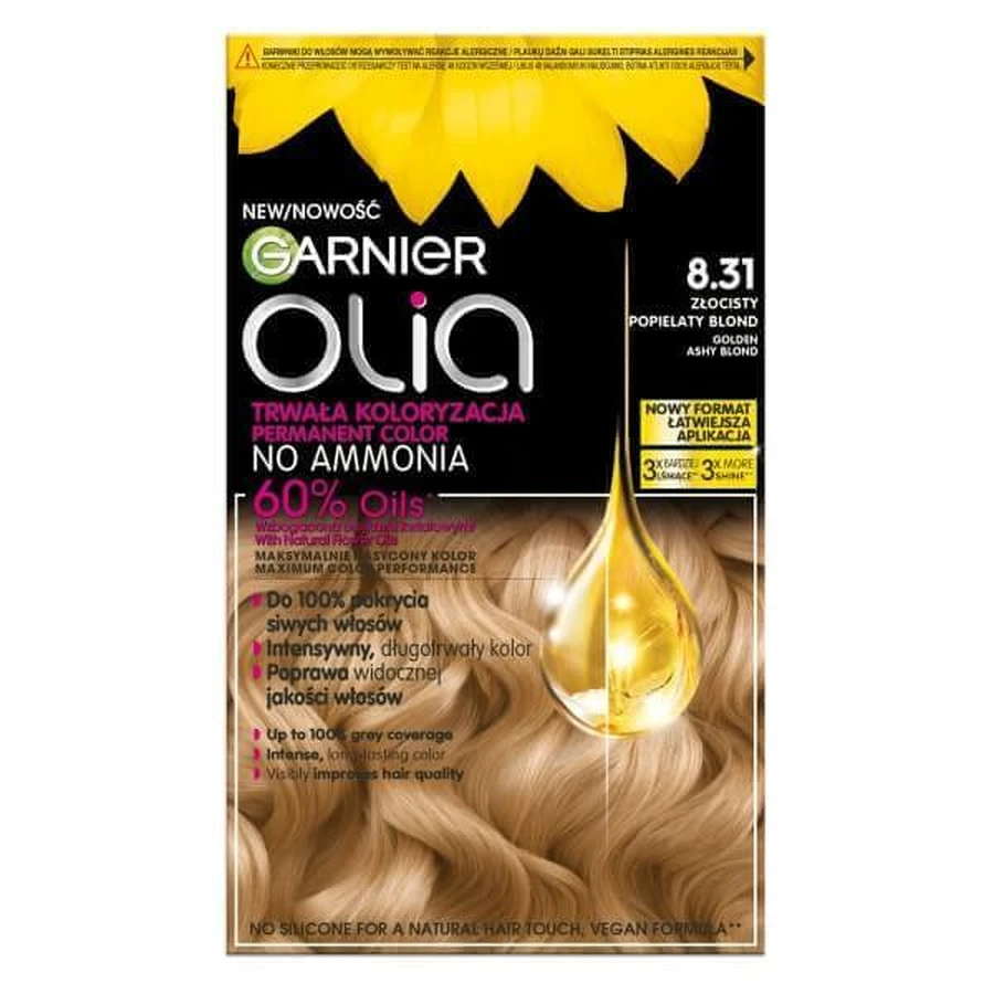 Garnier Olia Краска для волос 8.31 Золотисто-пепельный блондин: цены и характеристики