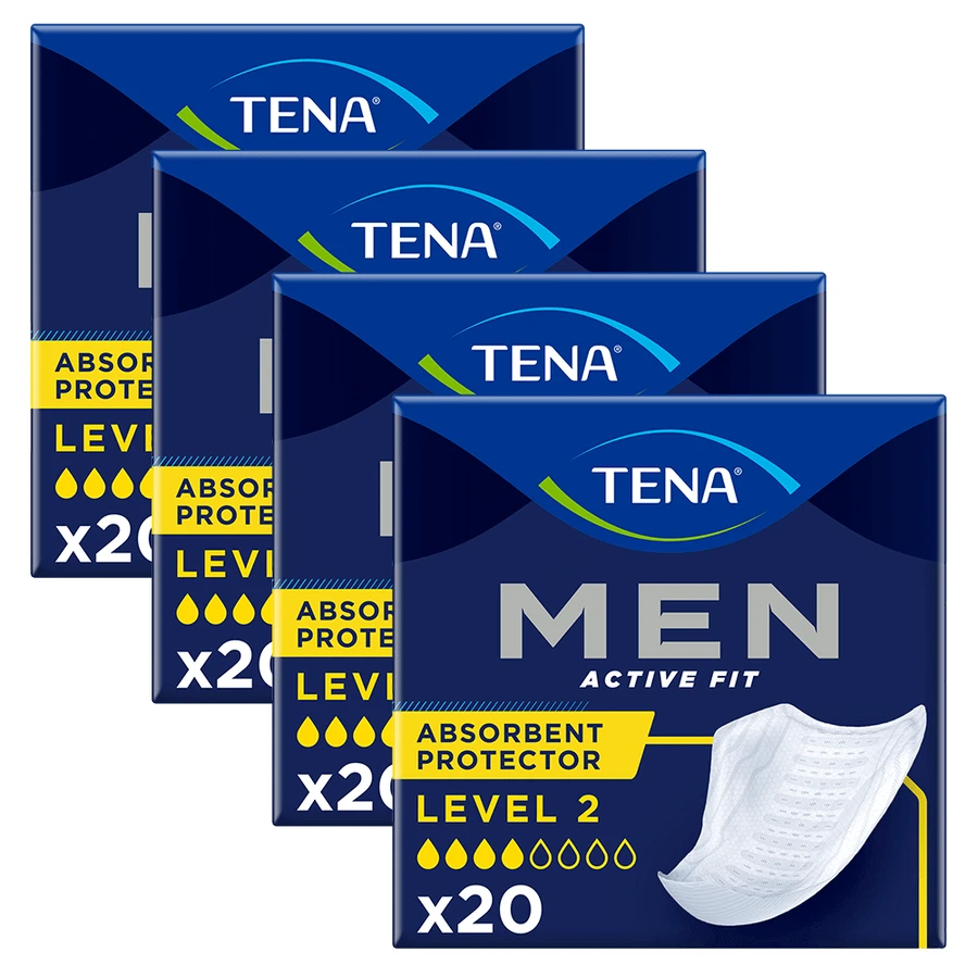 Набор Tena Men Active Fit, анатомические стельки для мужчин, уровень 2, 4 x 20 шт.: цены и характеристики
