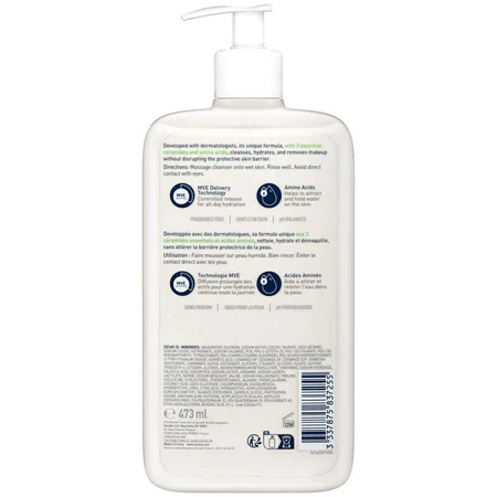 Cerave Face Cleanser Зволожуючий пінний крем для нормальної та дуже сухої шкіри 473 мл: ціни та характеристики