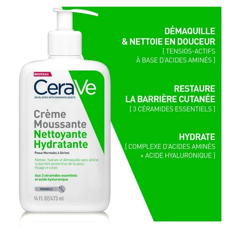 Cerave Face Cleanser Зволожуючий пінний крем для нормальної та дуже сухої шкіри 473 мл: ціни та характеристики