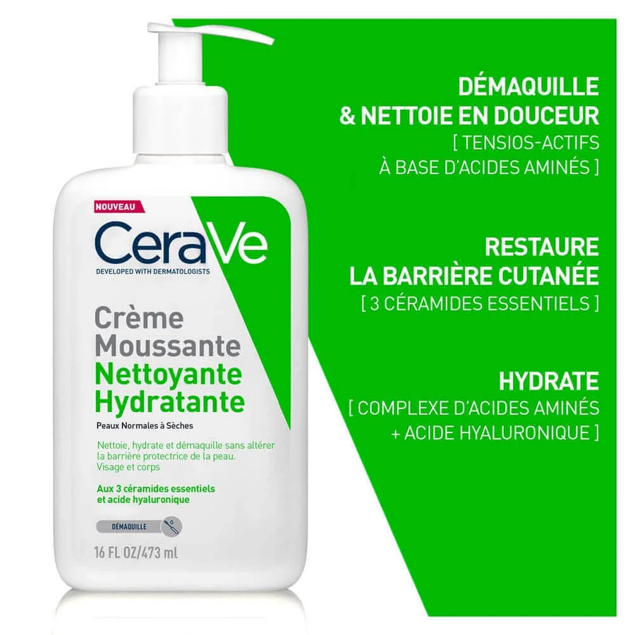 Cerave Face Cleanser Зволожуючий пінний крем для нормальної та дуже сухої шкіри 473 мл: ціни та характеристики
