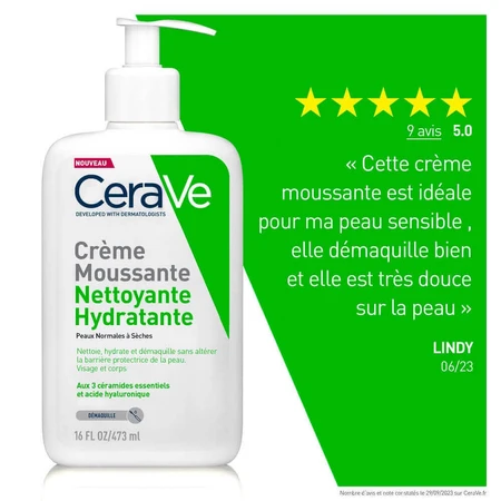 Cerave Face Cleanser Зволожуючий пінний крем для нормальної та дуже сухої шкіри 473 мл: ціни та характеристики