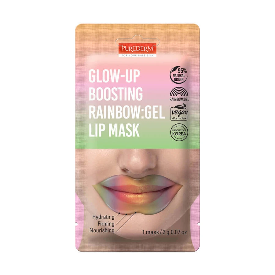 Гель-маска для губ Glow-Up Boosting Rainbow, 1 штука, Purederm: цены и характеристики
