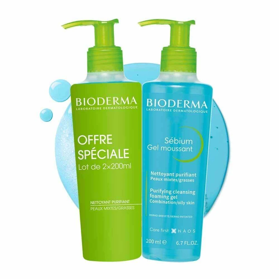 Bioderma Sebium Очищувальний гель для комбінованої та жирної шкіри 2х200мл: ціни та характеристики