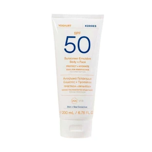 Korres Yogurt SPF50 / Сонцезахисний гель для обличчя та очей без ароматизаторів 50 мл