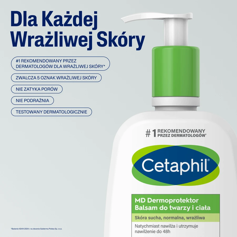Cetaphil MD Dermoprotector, зволожуючий крем для обличчя та тіла, пігментований та чутливий, з помпою, 236 мл + зволожуючий крем для обличчя з кислотою гіалуроновою, крем-ноапте, 48 мл безкоштовно: ціни та характеристики