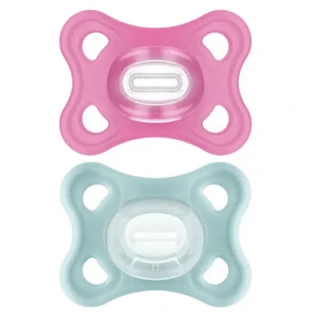 MAM Comfort Soother Silicone 3-12M Green/Pink 2u