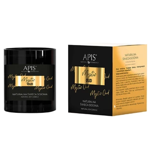 Набор Apis Mystic Oud, натуральная соевая свеча, 220 г + питательный лосьон для тела и рук, 300 мл + дымка для тела и волос, 150 мл бесплатно