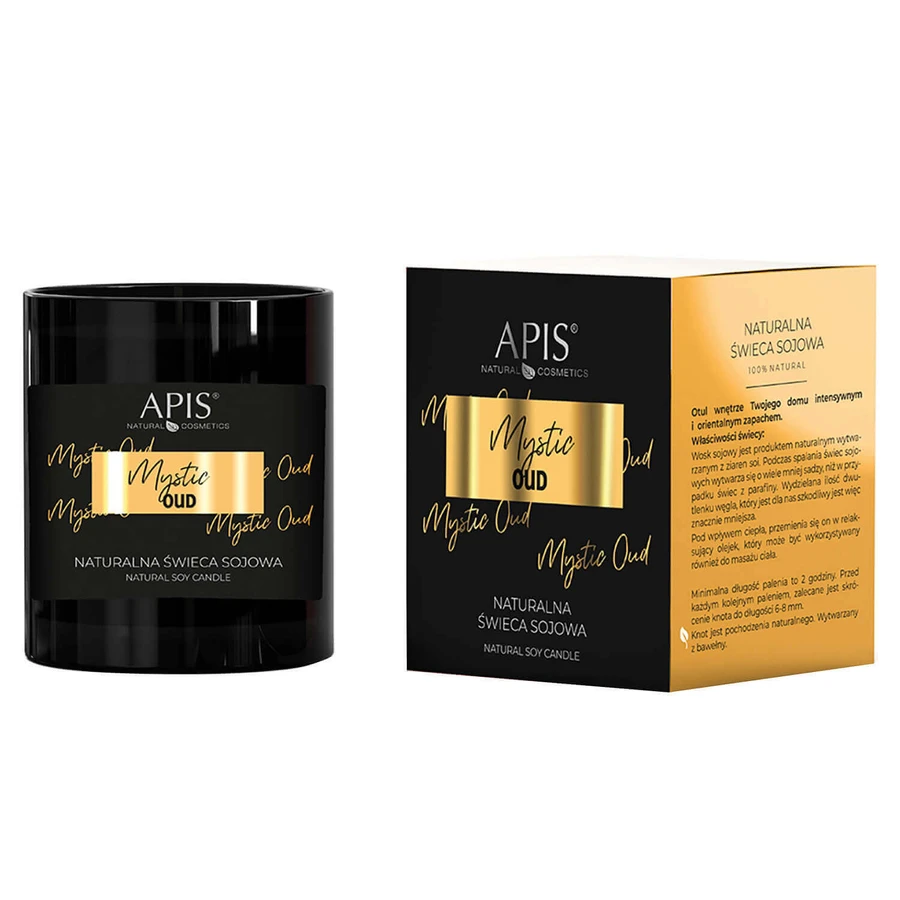 Набор Apis Mystic Oud, натуральная соевая свеча, 220 г + питательный лосьон для тела и рук, 300 мл + дымка для тела и волос, 150 мл бесплатно: цены и характеристики