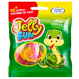Желе Jelly Fun Smart Snakes в форме змеек, со вкусом фруктов, 90 г