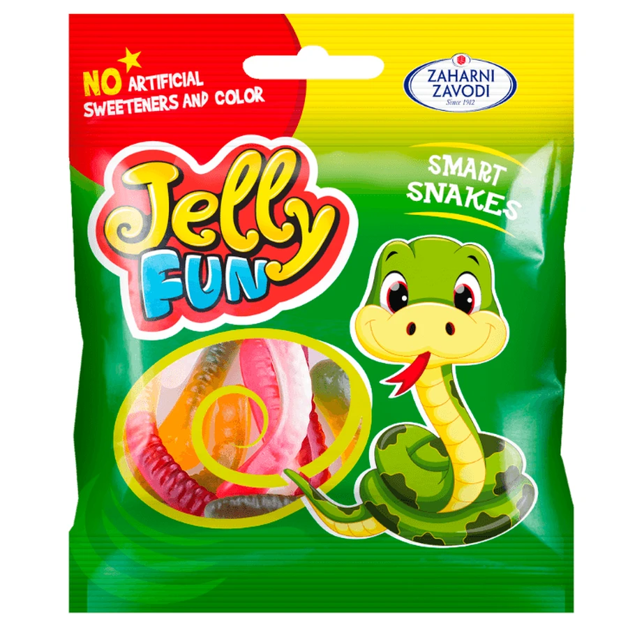 Желе Jelly Fun Smart Snakes в форме змеек, со вкусом фруктов, 90 г: цены и характеристики