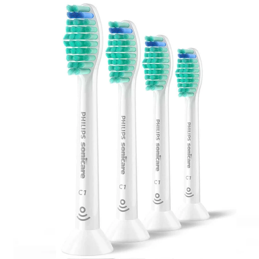 Philips, сменные насадки для звуковой зубной щетки Sonicare C1 ProResult, белые, 4 штуки: цены и характеристики