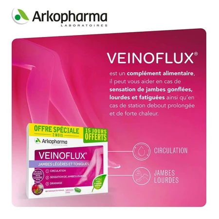 Arkopharma Veinoflux Light and Tonic Legs 30 капсул: цены и характеристики
