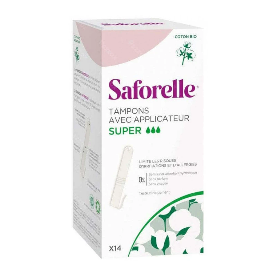 Saforelle Суперабсорбенты с аппликатором из органического хлопка x14: цены и характеристики