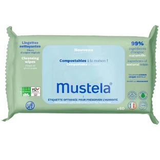 Mustela Компостируемые очищающие салфетки Парфюм x60