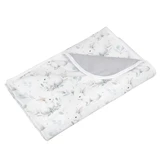 BabyMatex, Двустороннее одеяло Bamboo Бамбук, 75 см x 100 см, бело-серое с зайчиками