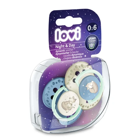 Lovi Night & Day, пустушка, силіконова, динамічна, хлопчик, 0-6 місяців, 2 штуки: ціни та характеристики
