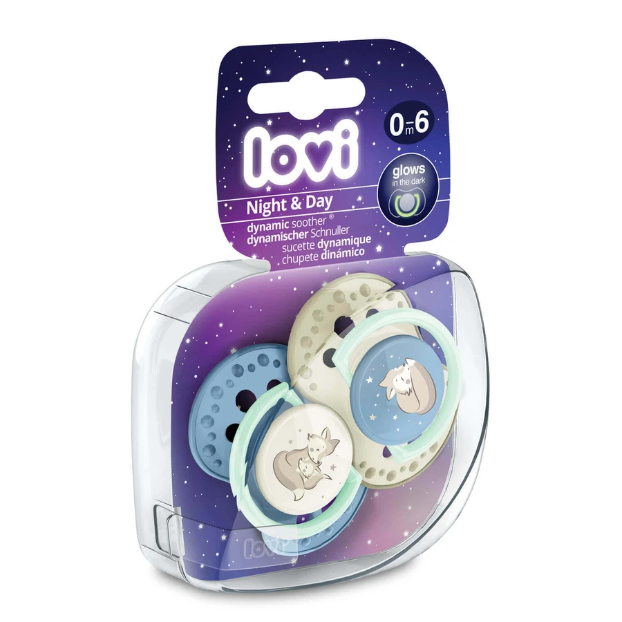 Lovi Night & Day, пустушка, силіконова, динамічна, хлопчик, 0-6 місяців, 2 штуки: ціни та характеристики
