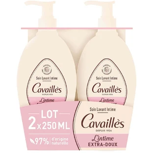 Cavaillès Intimate Dryness Екстра-делікатний натуральний очищуючий засіб для інтимної гігієни 2х250мл