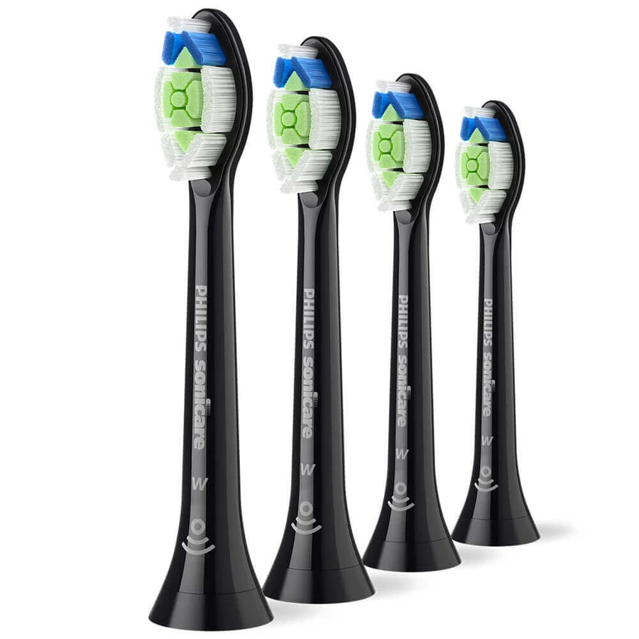 Philips, змінні насадки для звукової зубної щітки Sonicare W2 Optimal White, чорні, 4 шт.: ціни та характеристики