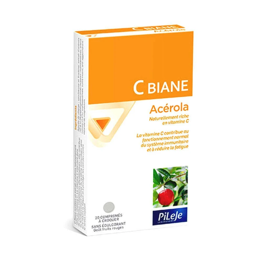 Pileje C Biane Acerola Смак червоних фруктів Жувальні таблетки X20 Goût Fruits Rouges 20 Comprimés à Croquer: ціни та характеристики