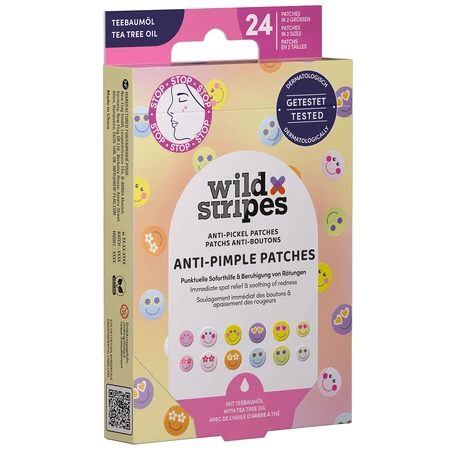 Wild Stripes Anti-Pimple Patches Smile Stop, пластыри от экземы с маслом чайного дерева, 24 шт.: цены и характеристики