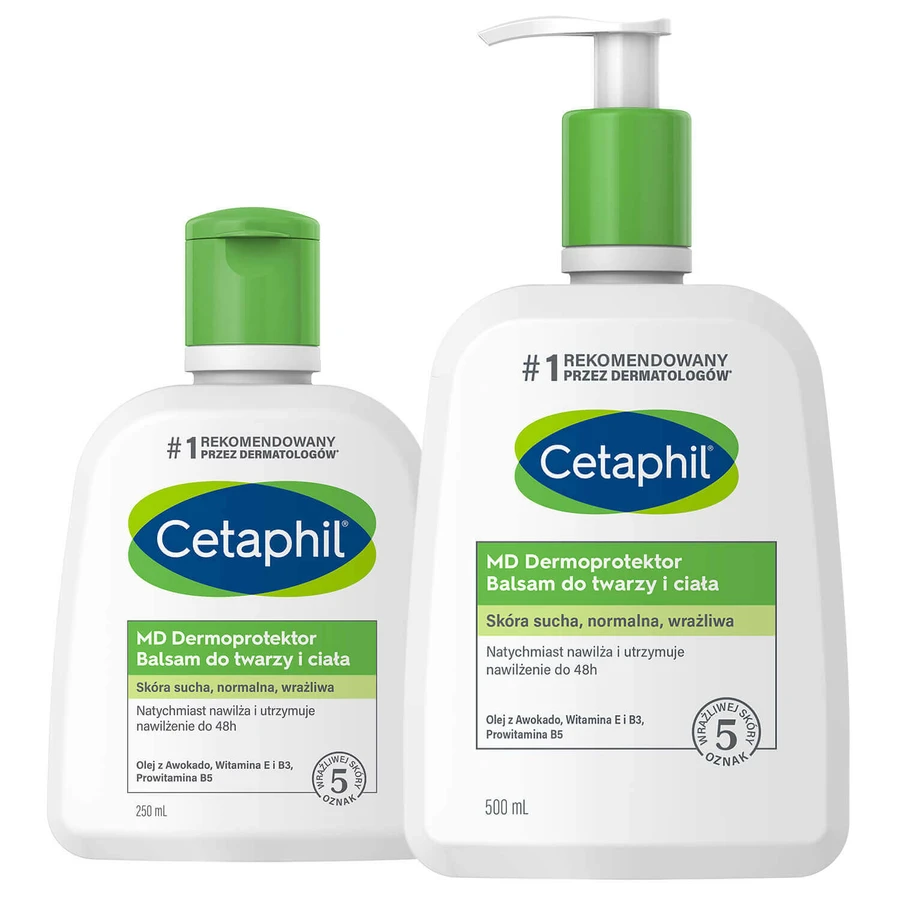 Набір Cetaphil MD Dermoprotector Зволожуючий лосьйон для обличчя та тіла, для сухої та чутливої шкіри, 250 мл + 500 мл: ціни та характеристики