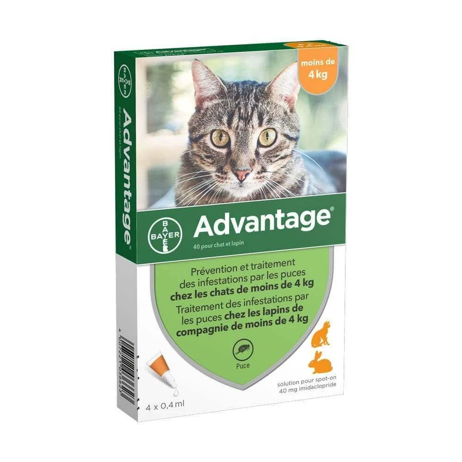 Advantage 40 Spot-on Solution для кошек и кроликов до 4 кг 4 кг: цены и характеристики