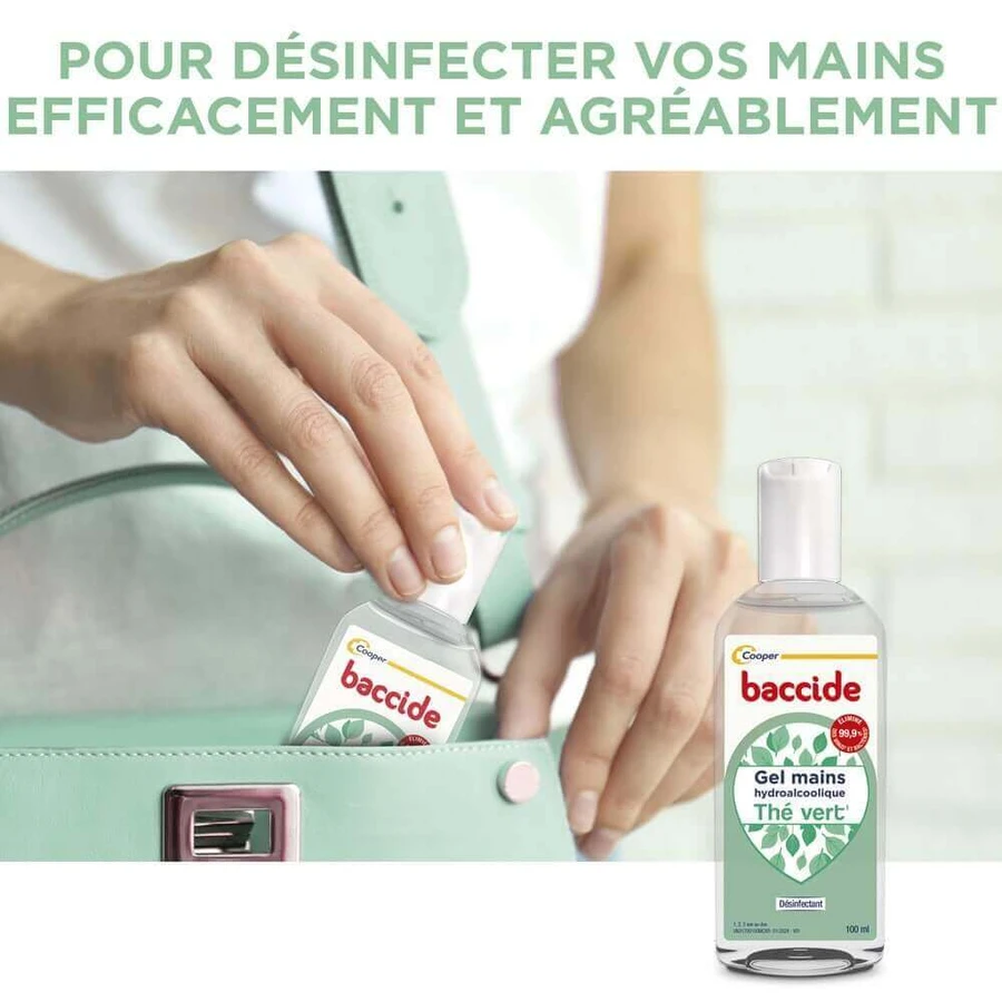 Baccide Gel Mains Désinfectant Hydroalcoolique Thé Vert Peaux sensibles 100ml: цены и характеристики