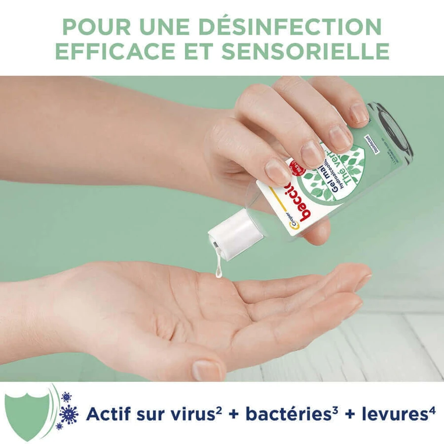 Baccide Gel Mains Désinfectant Hydroalcoolique Thé Vert Peaux sensibles 100ml: цены и характеристики