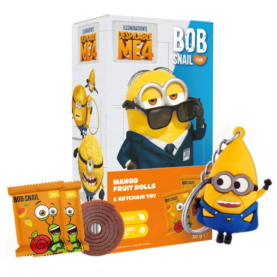 Набор Bob Snail Fun, фруктовый снек в роллах, манго, 20 г + игрушка, Миньон: цены и характеристики