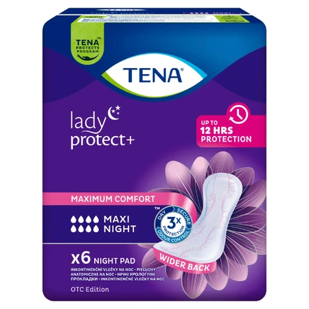 Набор Tena Lady, урологические гигиенические салфетки, Maxi Night, 6 x 6 шт.: цены и характеристики