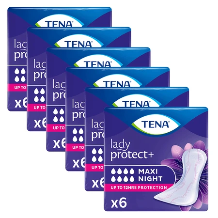 Набор Tena Lady, урологические гигиенические салфетки, Maxi Night, 6 x 6 шт.: цены и характеристики