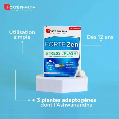 Forté Pharma Форте Дзен Стрес-Флеш зі смаком м'яти ашвагандхи 10 ородисперсних таблеток: ціни та характеристики