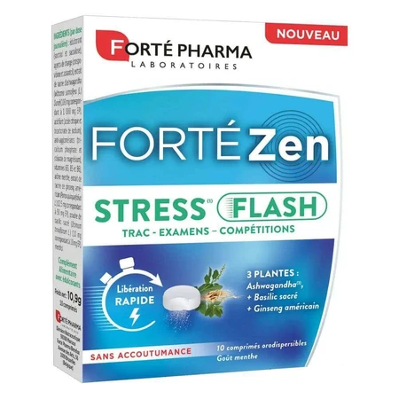 Forté Pharma Форте Дзен Стрес-Флеш зі смаком м'яти ашвагандхи 10 ородисперсних таблеток: ціни та характеристики