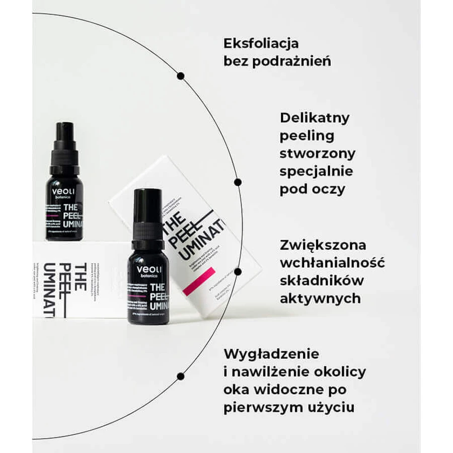 Veoli Botanica The Peeluminator, освітлюючий і омолоджуючий пілінг для шкіри навколо очей, 15 мл: ціни та характеристики